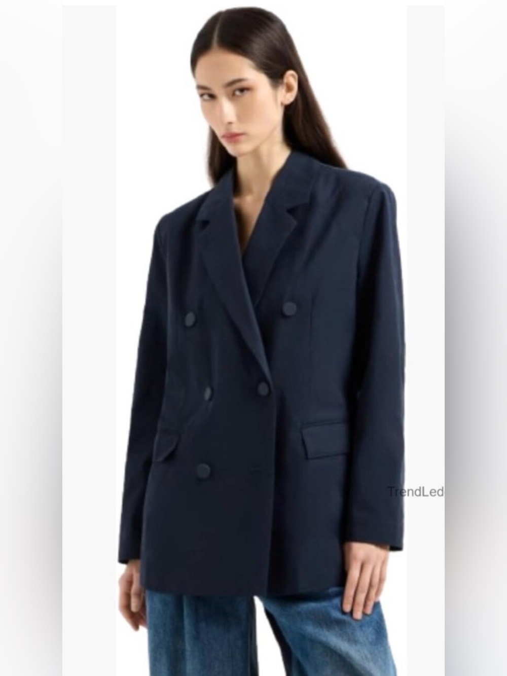 Gianni Double-Breasted Blazer in navy Blue, US10